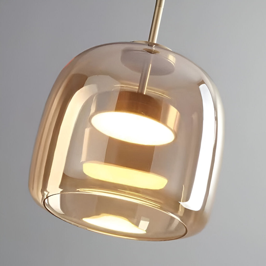 Glass LED Pendant Light with Retro Modern Style for Kitchen Island, Dining Room & Interior Hanging Lighting