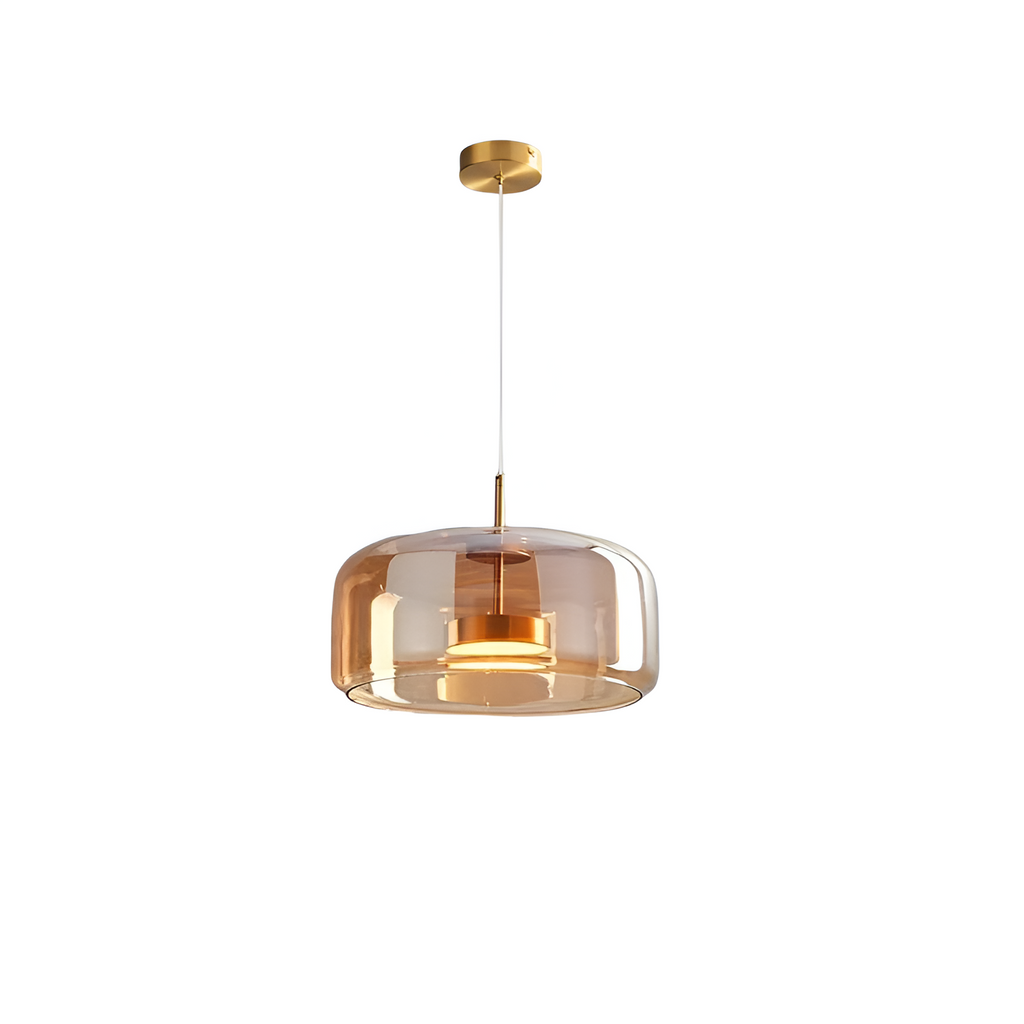 Glass LED Pendant Light with Retro Modern Style for Kitchen Island, Dining Room & Interior Hanging Lighting