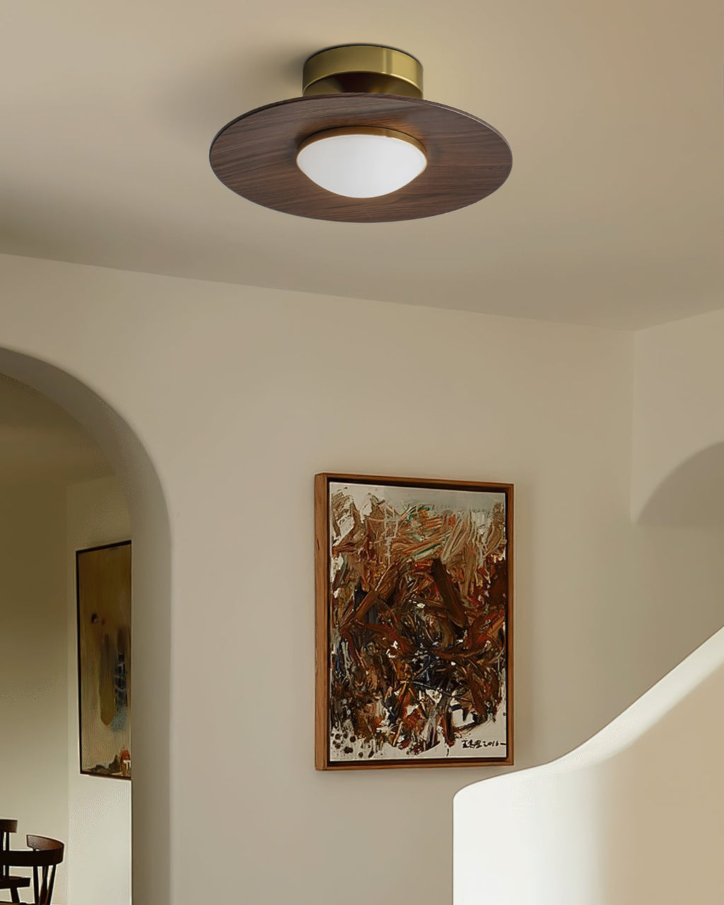 LED Ceiling Lamp - Modern Round Fixture with Adjustable Brightness for Living Room & Bedroom Lighting