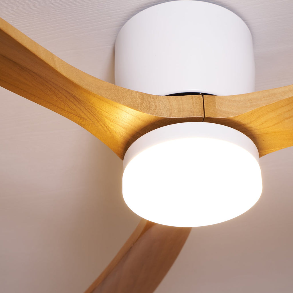 Nordic Wooden Ceiling Fan Light | LED, 6-Speed Control & Ideal for Indoor Spaces, Available in 42", 48", 52" Sizes