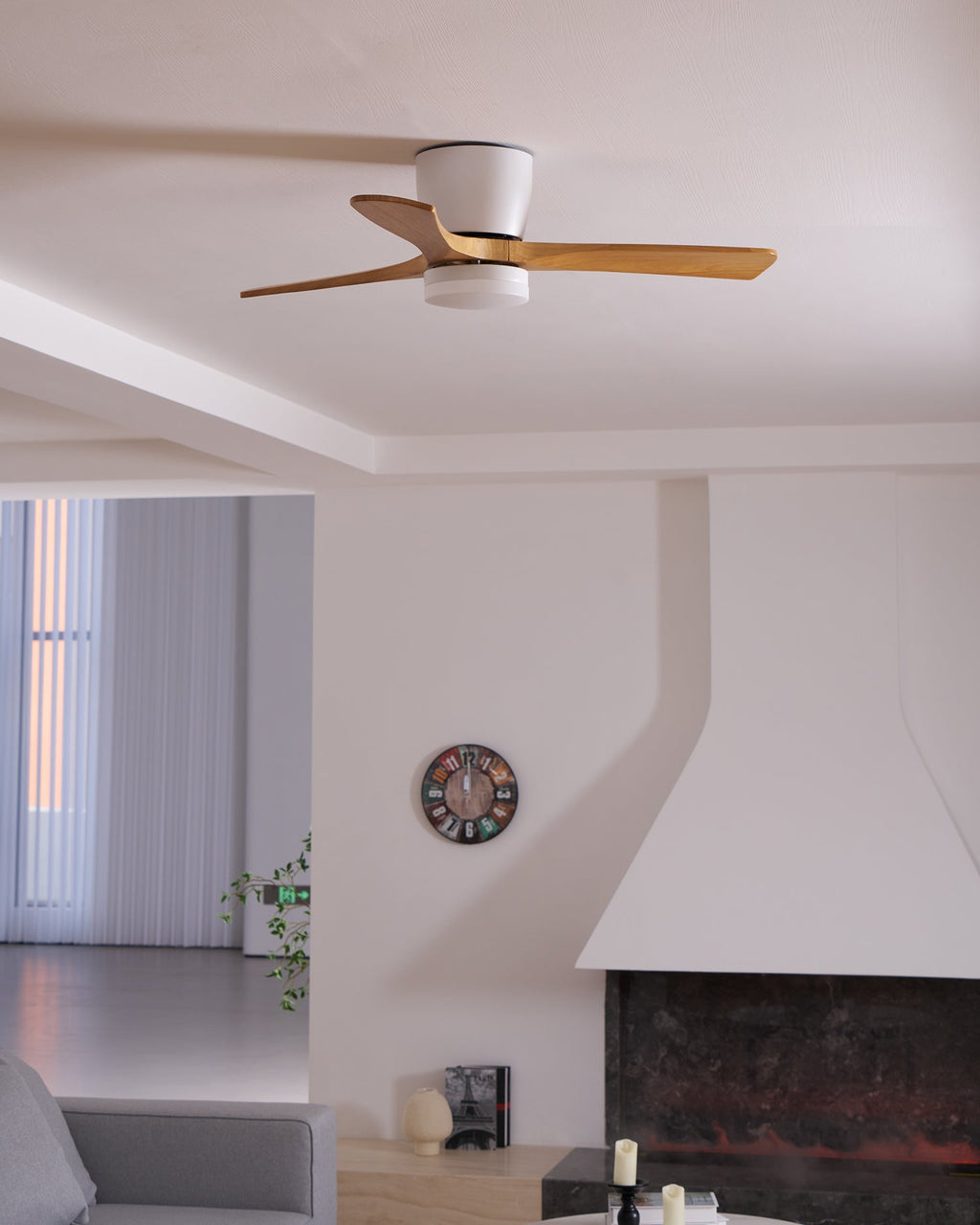 Nordic Wooden Ceiling Fan Light | LED, 6-Speed Control & Ideal for Indoor Spaces, Available in 42", 48", 52" Sizes