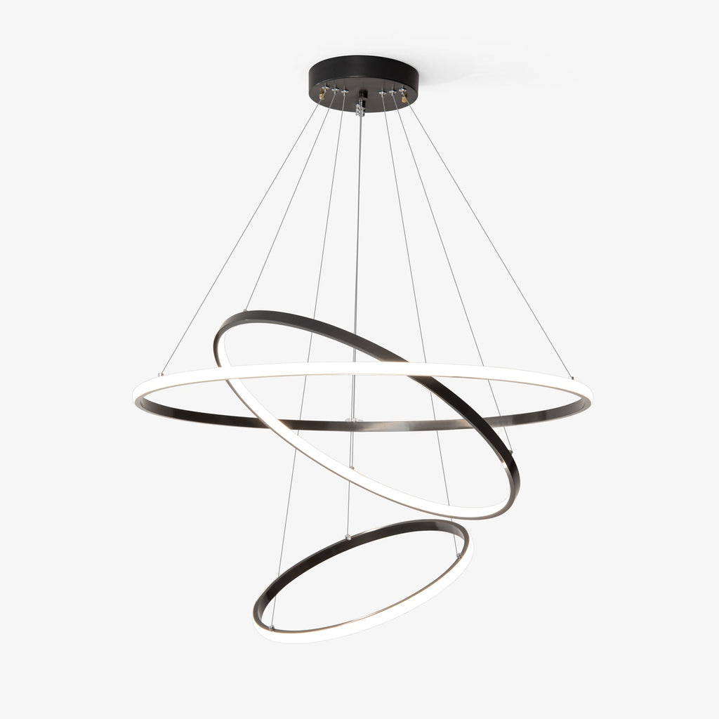 Orrery Rings Chandelier | Integrated LED, Brass Construction & Ideal for Modern Interiors and Luxury Spaces