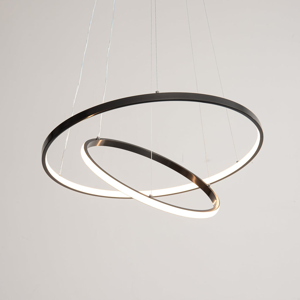 Orrery Rings Chandelier | Integrated LED, Brass Construction & Ideal for Modern Interiors and Luxury Spaces