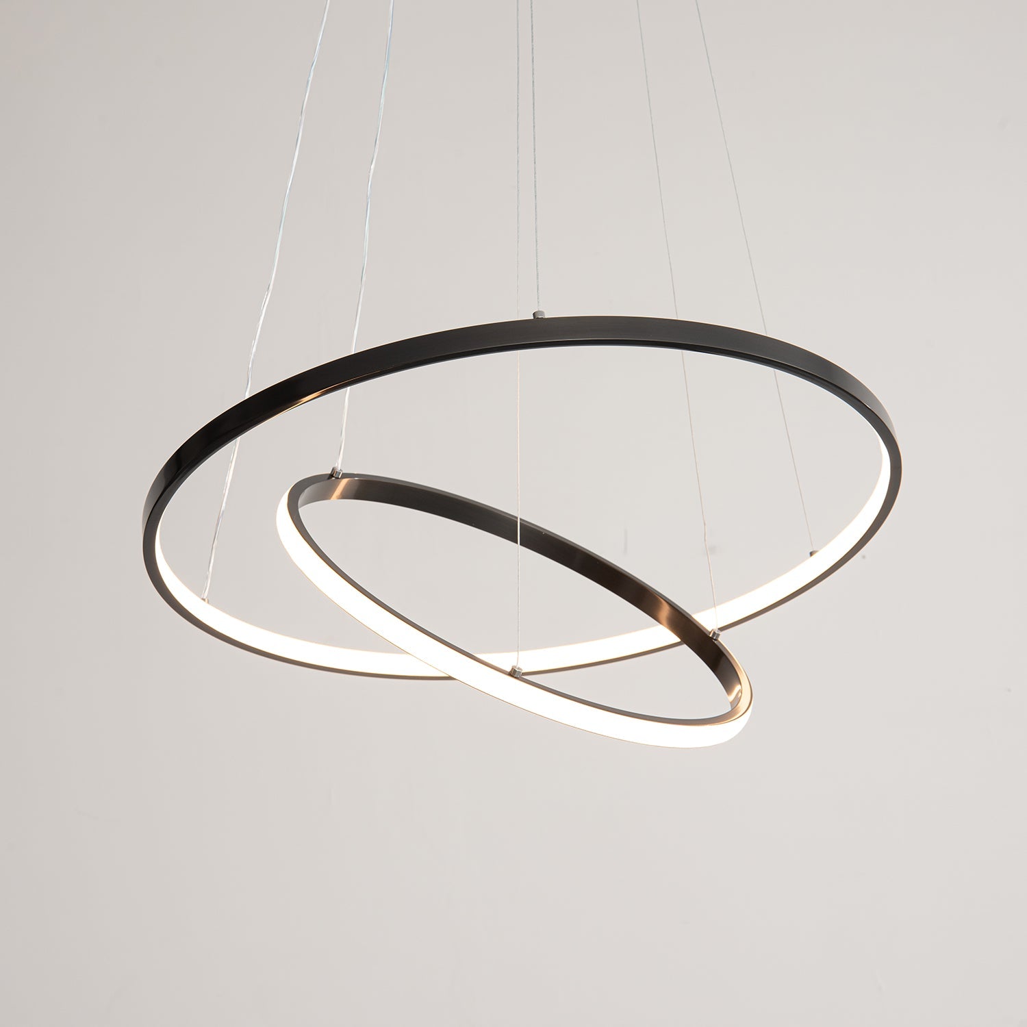 Orrery Rings Chandelier | Integrated LED, Brass Construction & Ideal for Modern Interiors and Luxury Spaces
