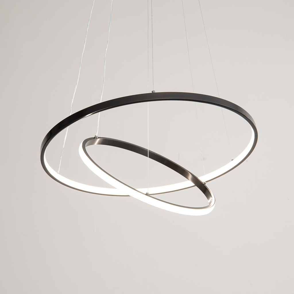 Orrery Rings Chandelier | Integrated LED, Brass Construction & Ideal for Modern Interiors and Luxury Spaces