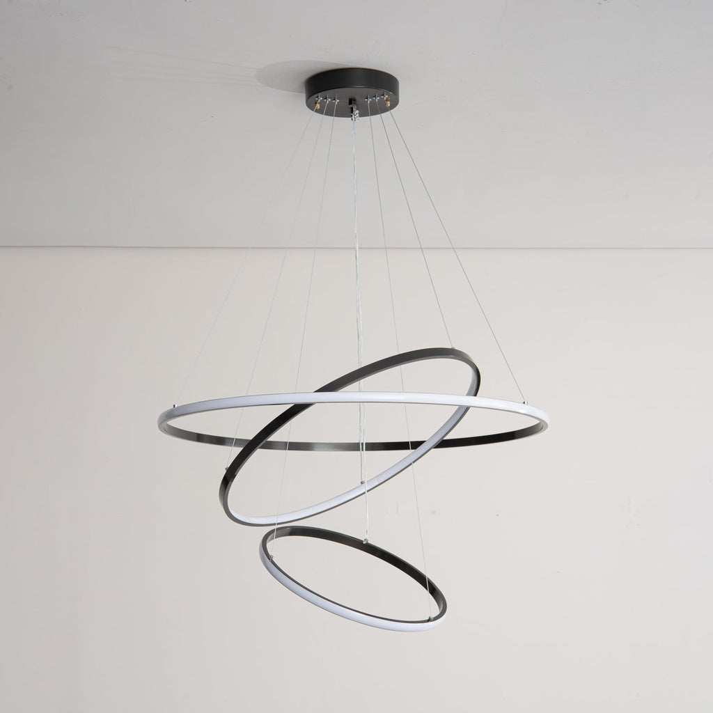Orrery Rings Chandelier | Integrated LED, Brass Construction & Ideal for Modern Interiors and Luxury Spaces