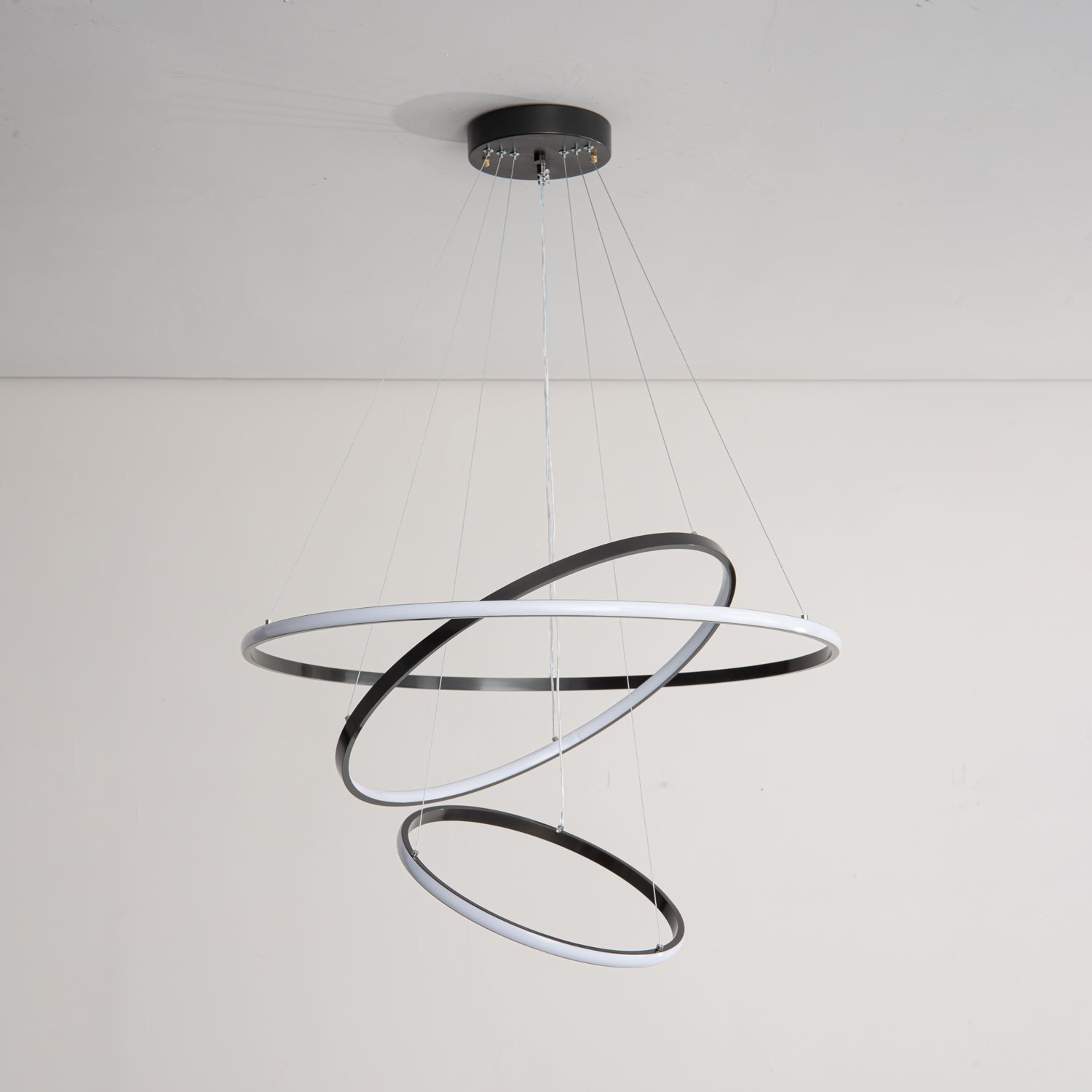 Orrery Rings Chandelier | Integrated LED, Brass Construction & Ideal for Modern Interiors and Luxury Spaces