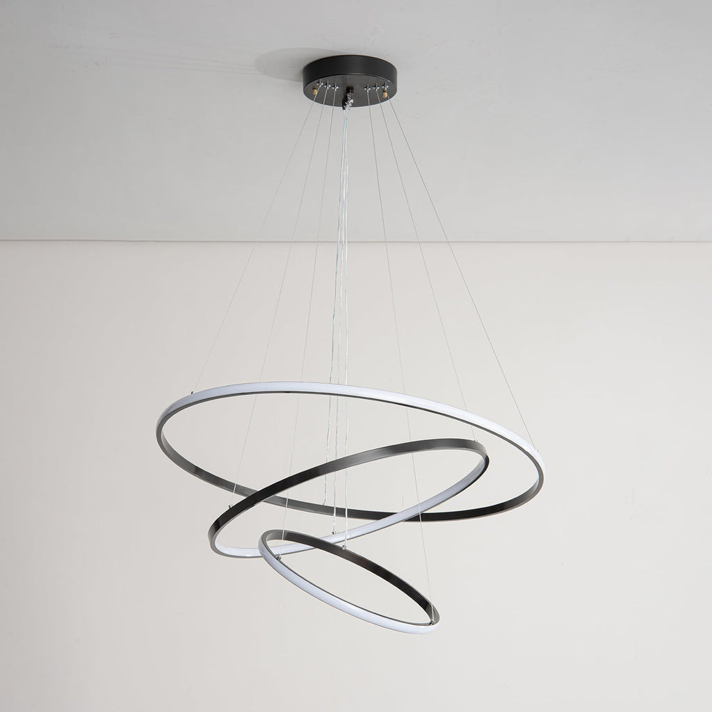 Orrery Rings Chandelier | Integrated LED, Brass Construction & Ideal for Modern Interiors and Luxury Spaces