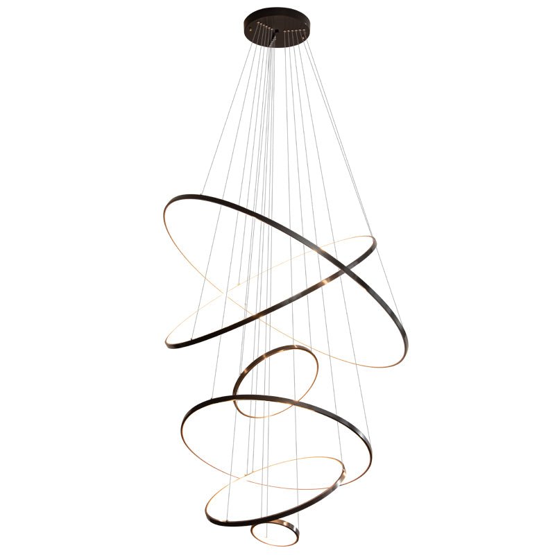 Orrery Rings Chandelier | Integrated LED, Brass Construction & Ideal for Modern Interiors and Luxury Spaces