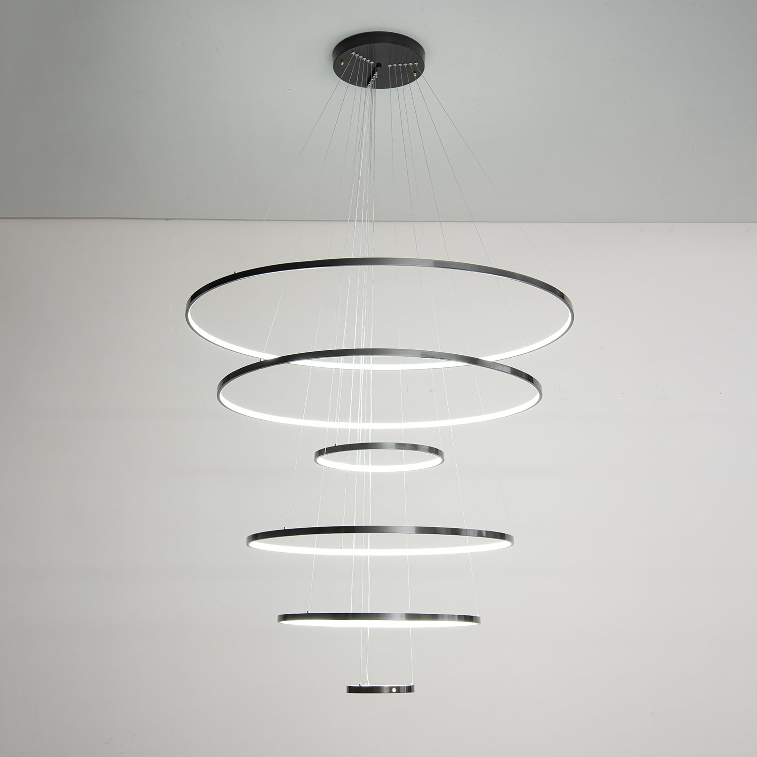 Orrery Rings Chandelier | Integrated LED, Brass Construction & Ideal for Modern Interiors and Luxury Spaces
