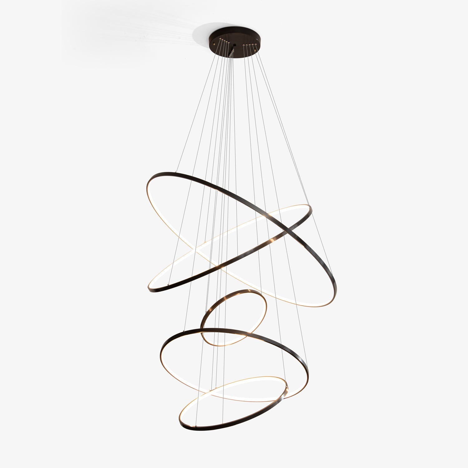 Orrery Rings Chandelier | Integrated LED, Brass Construction & Ideal for Modern Interiors and Luxury Spaces