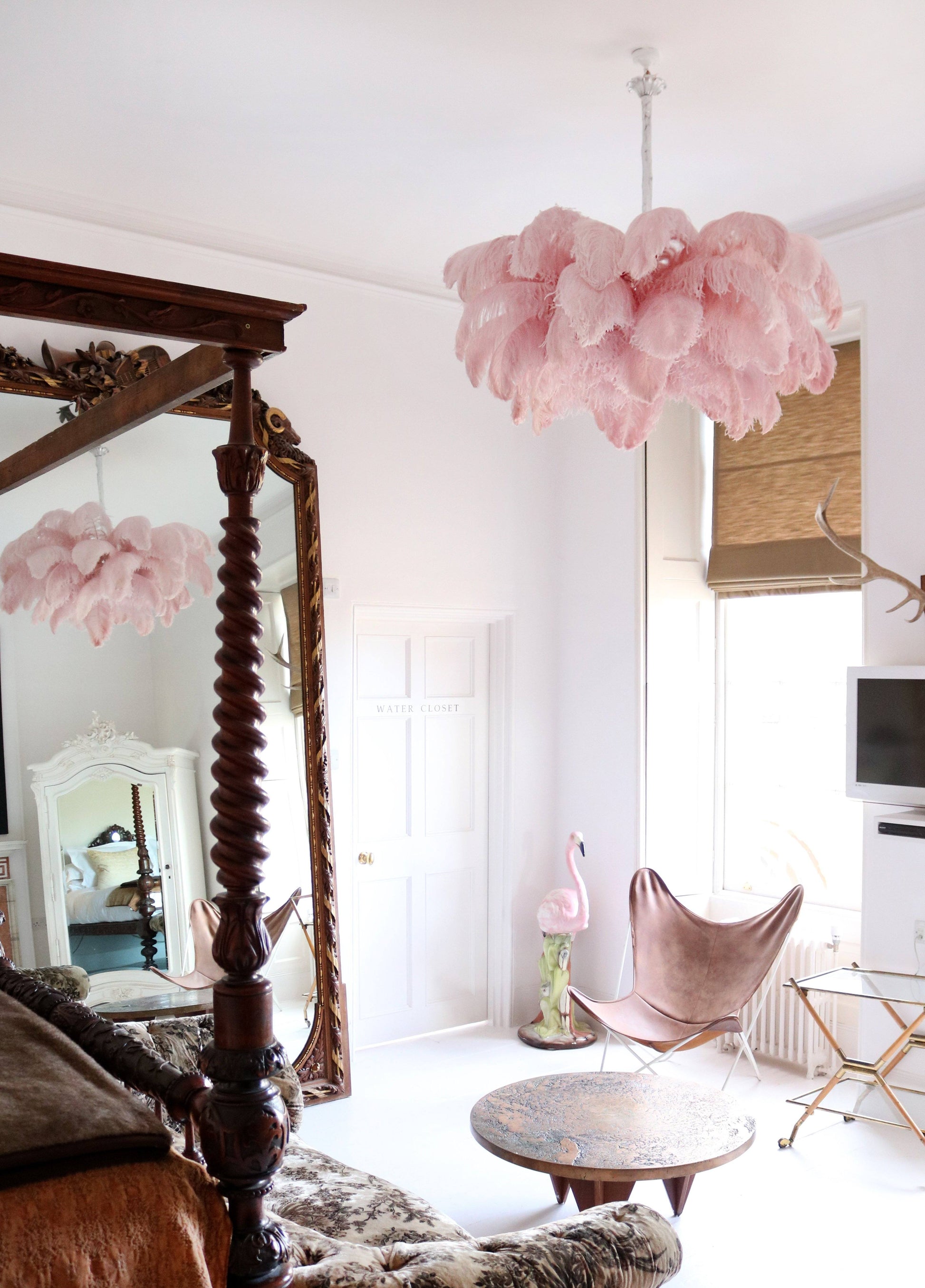 Extra Large Ostrich Feather Chandelier | Opulent Brass Base & Ideal for Luxury Indoor Spaces