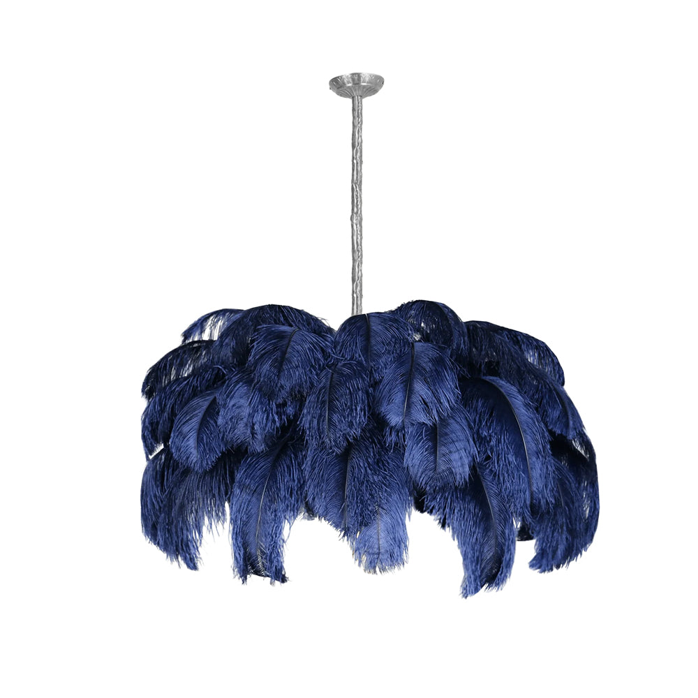 Extra Large Ostrich Feather Chandelier | Opulent Brass Base & Ideal for Luxury Indoor Spaces