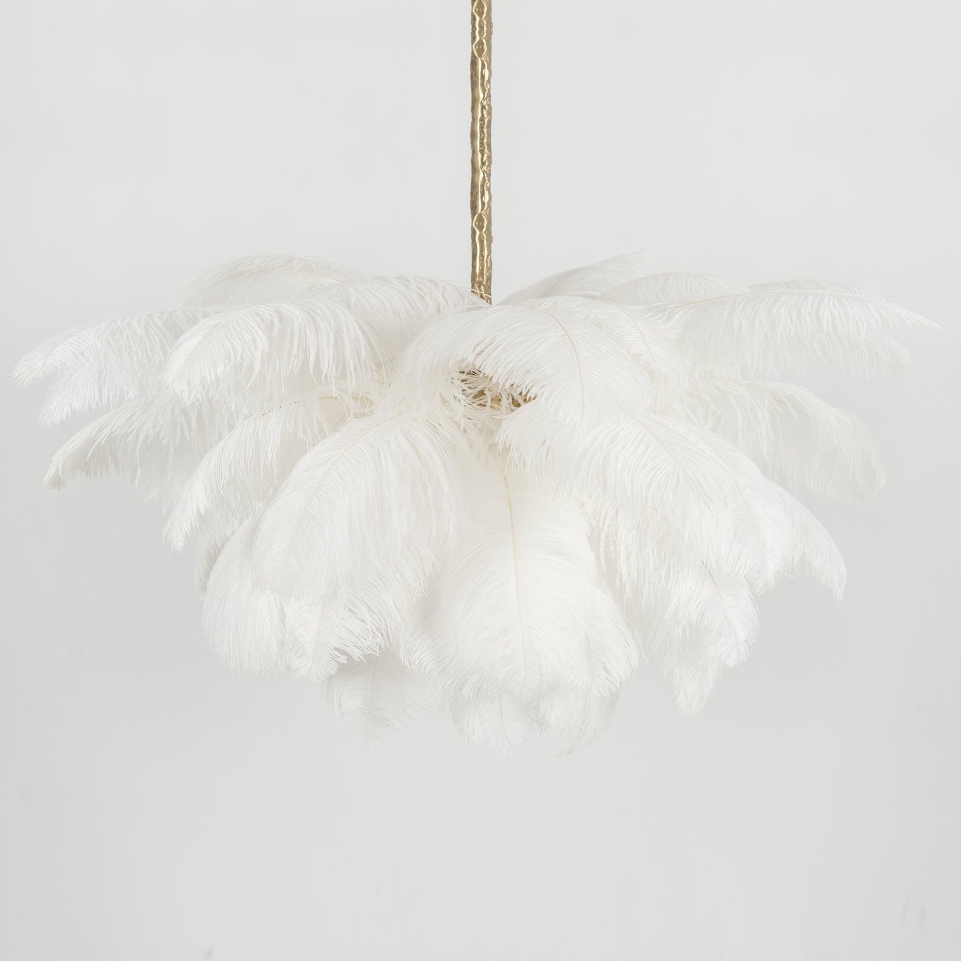 Extra Large Ostrich Feather Chandelier | Opulent Brass Base & Ideal for Luxury Indoor Spaces