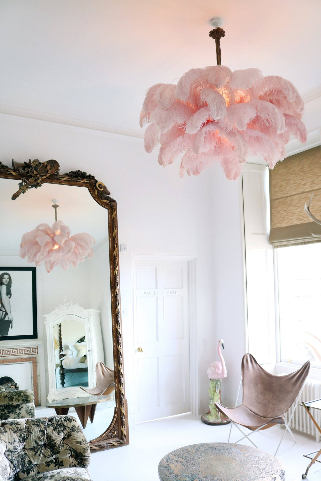 Extra Large Ostrich Feather Chandelier | Opulent Brass Base & Ideal for Luxury Indoor Spaces