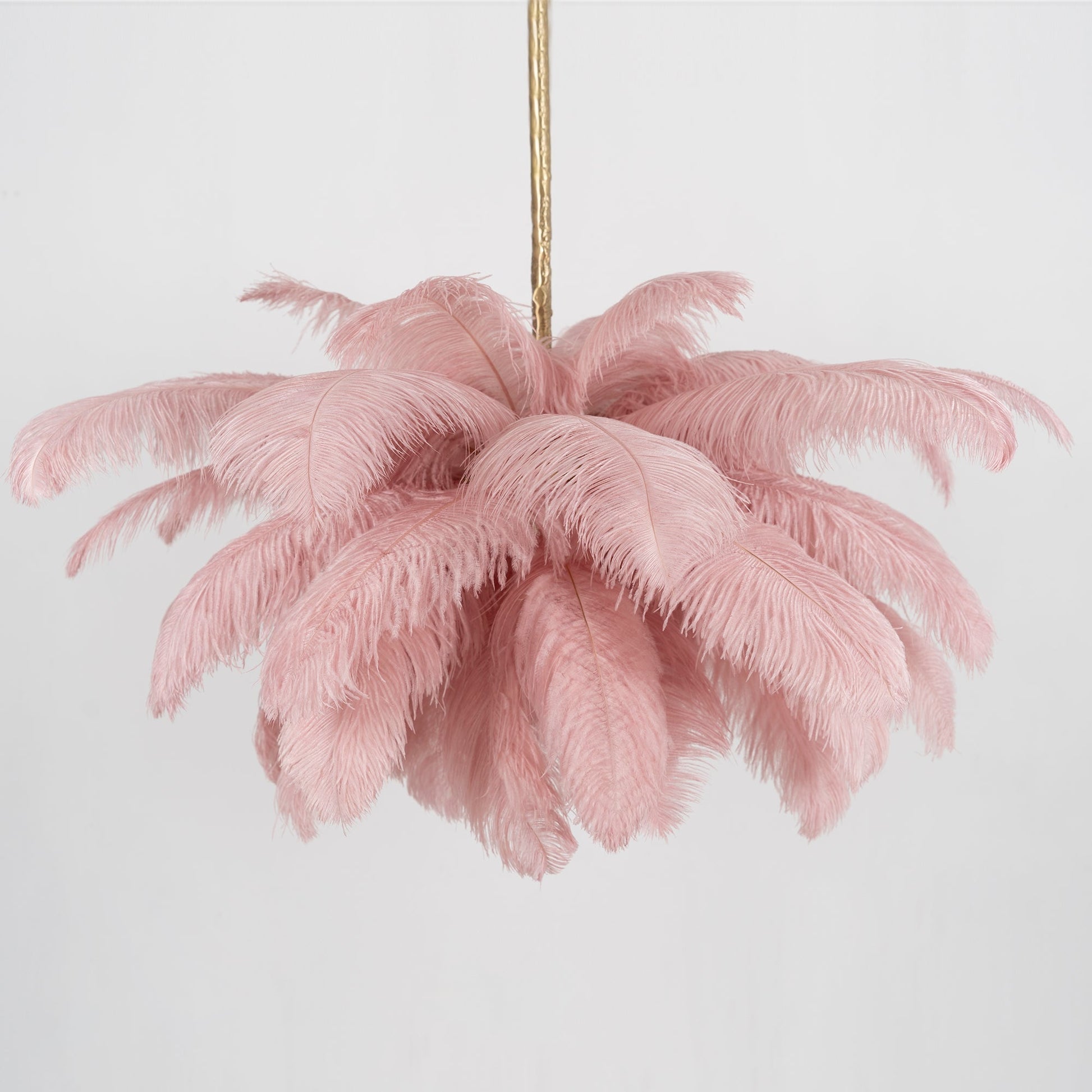 Extra Large Ostrich Feather Chandelier | Opulent Brass Base & Ideal for Luxury Indoor Spaces