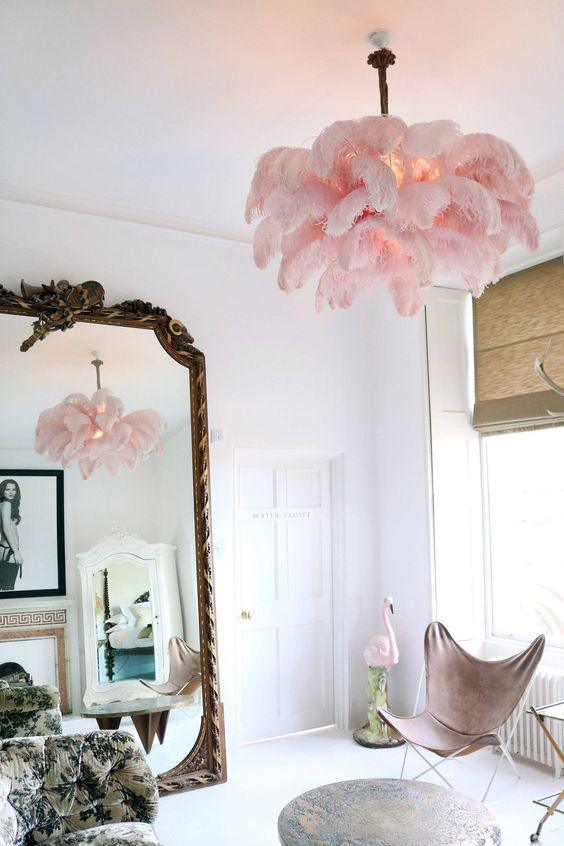 Extra Large Ostrich Feather Chandelier | Opulent Brass Base & Ideal for Luxury Indoor Spaces
