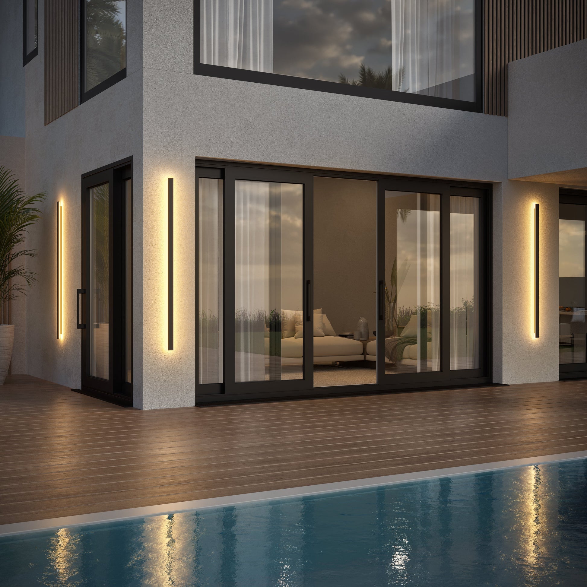 LED Outdoor Linear Lamp - Sleek Waterproof Design for Patios, Decks, and Garden Lighting