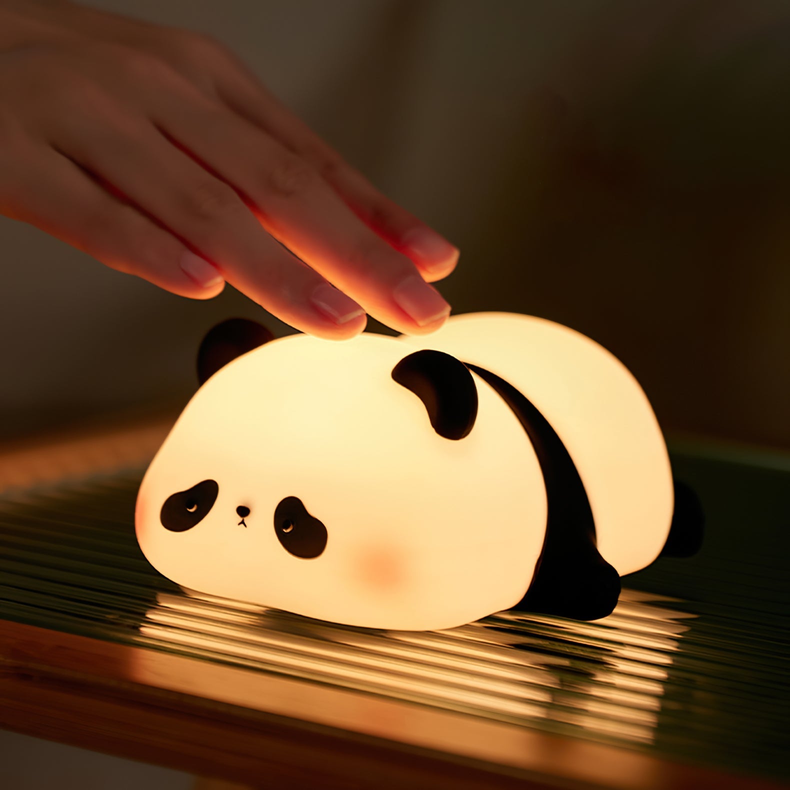 LED Panda Table Lamp with Adjustable Brightness for Kids' Room & Nursery Lighting