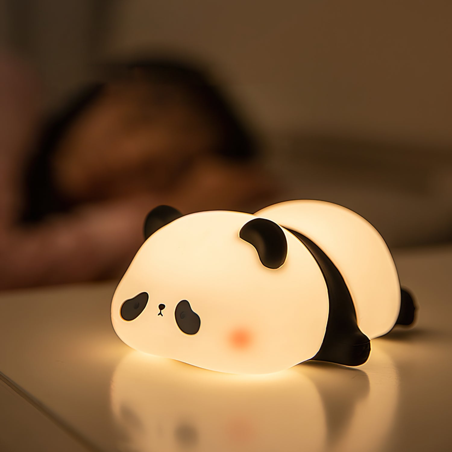LED Panda Table Lamp with Adjustable Brightness for Kids' Room & Nursery Lighting