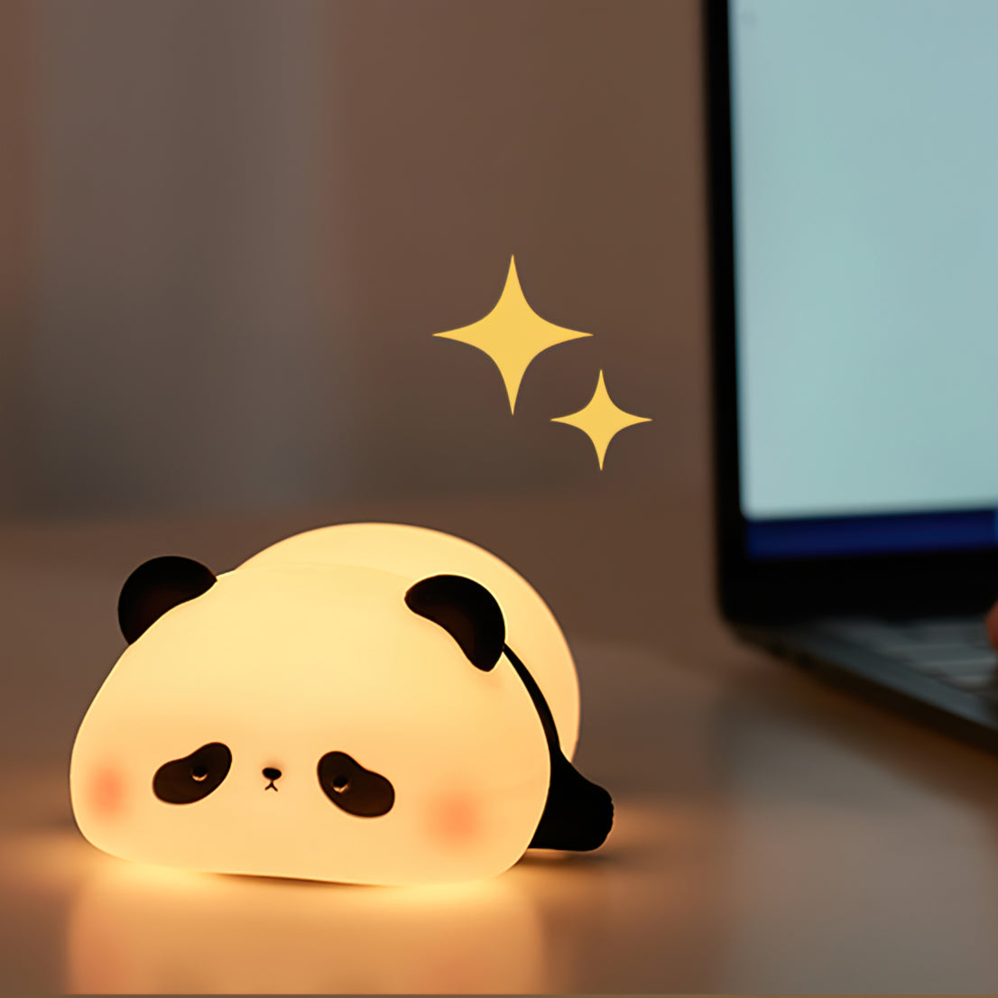 LED Panda Table Lamp with Adjustable Brightness for Kids' Room & Nursery Lighting