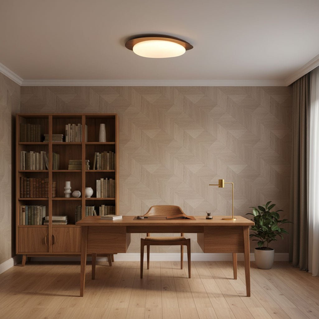 Pebble Ceiling Light | Dimmable, Walnut Wood Grain Design for Indoor Home Decor