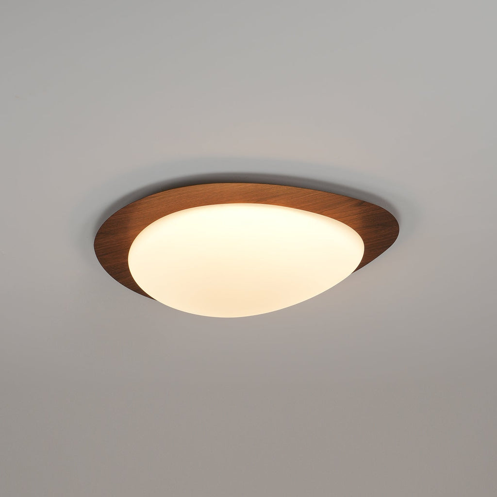 Pebble Ceiling Light | Dimmable, Walnut Wood Grain Design for Indoor Home Decor