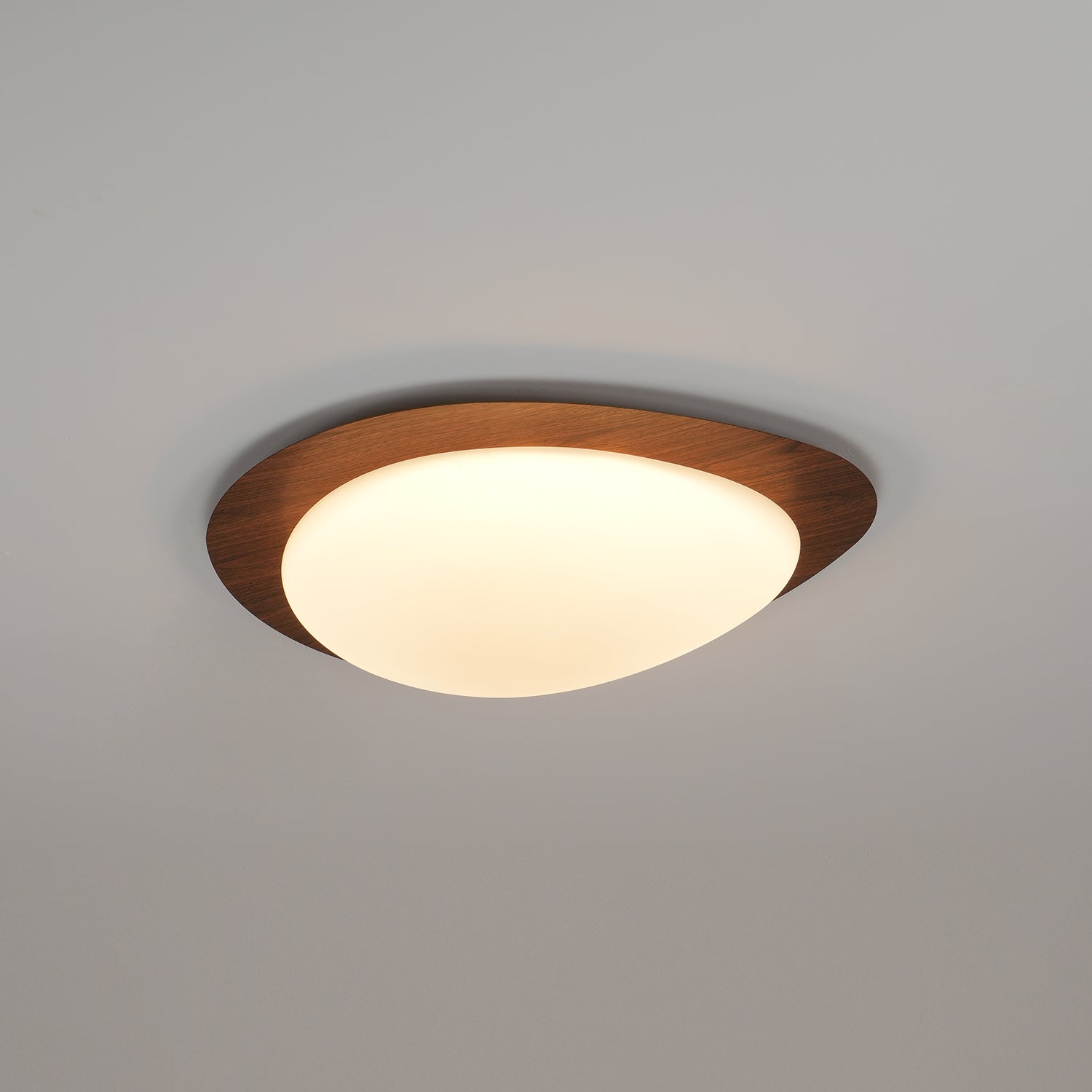 Pebble Ceiling Light | Dimmable, Walnut Wood Grain Design for Indoor Home Decor