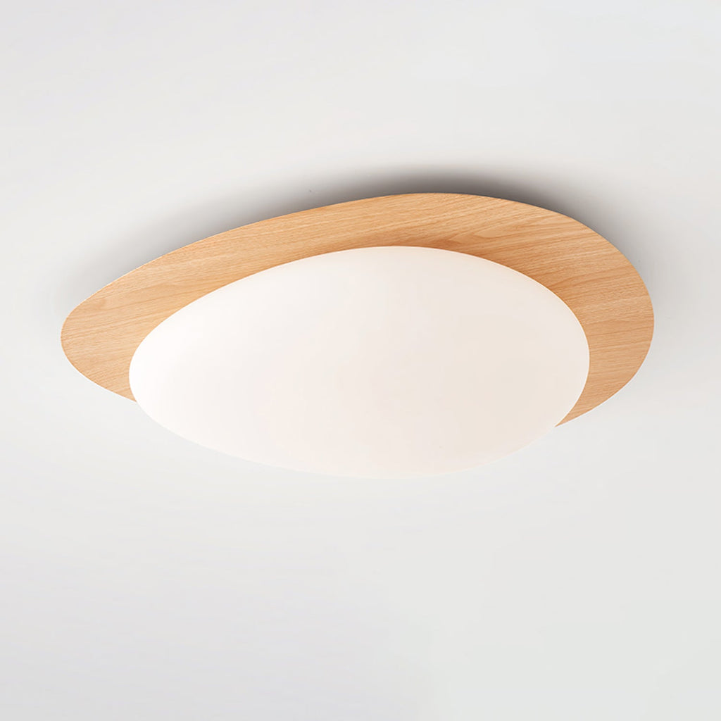 Pebble Ceiling Light | Dimmable, Walnut Wood Grain Design for Indoor Home Decor