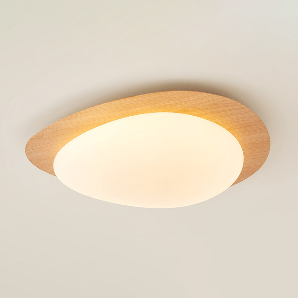 Pebble Ceiling Light | Dimmable, Walnut Wood Grain Design for Indoor Home Decor