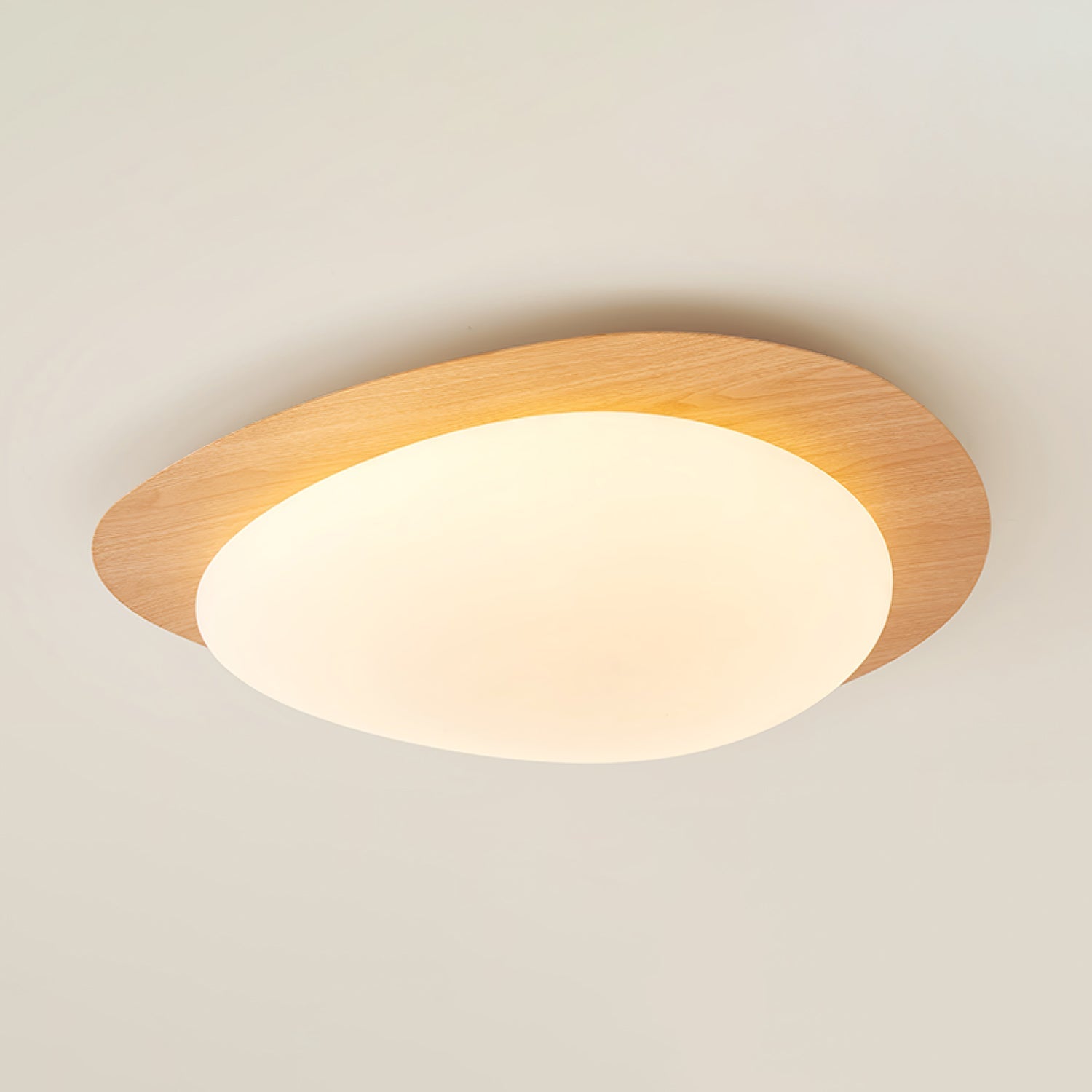 Pebble Ceiling Light | Dimmable, Walnut Wood Grain Design for Indoor Home Decor