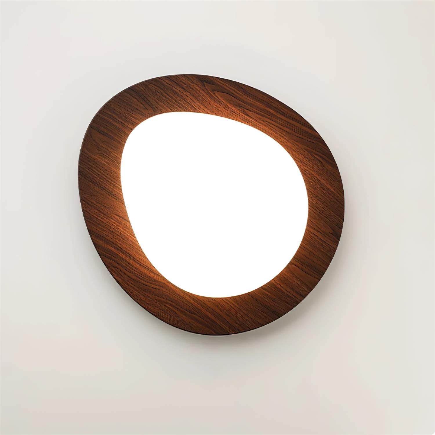 Pebble Ceiling Light | Dimmable, Walnut Wood Grain Design for Indoor Home Decor