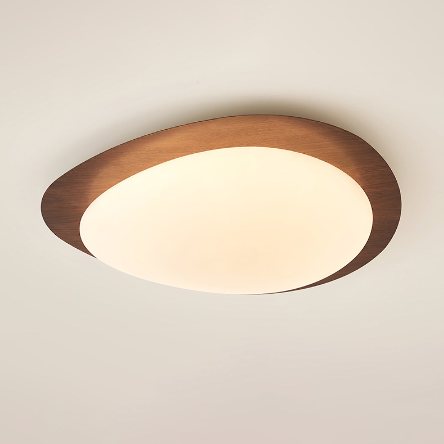 Pebble Ceiling Light | Dimmable, Walnut Wood Grain Design for Indoor Home Decor
