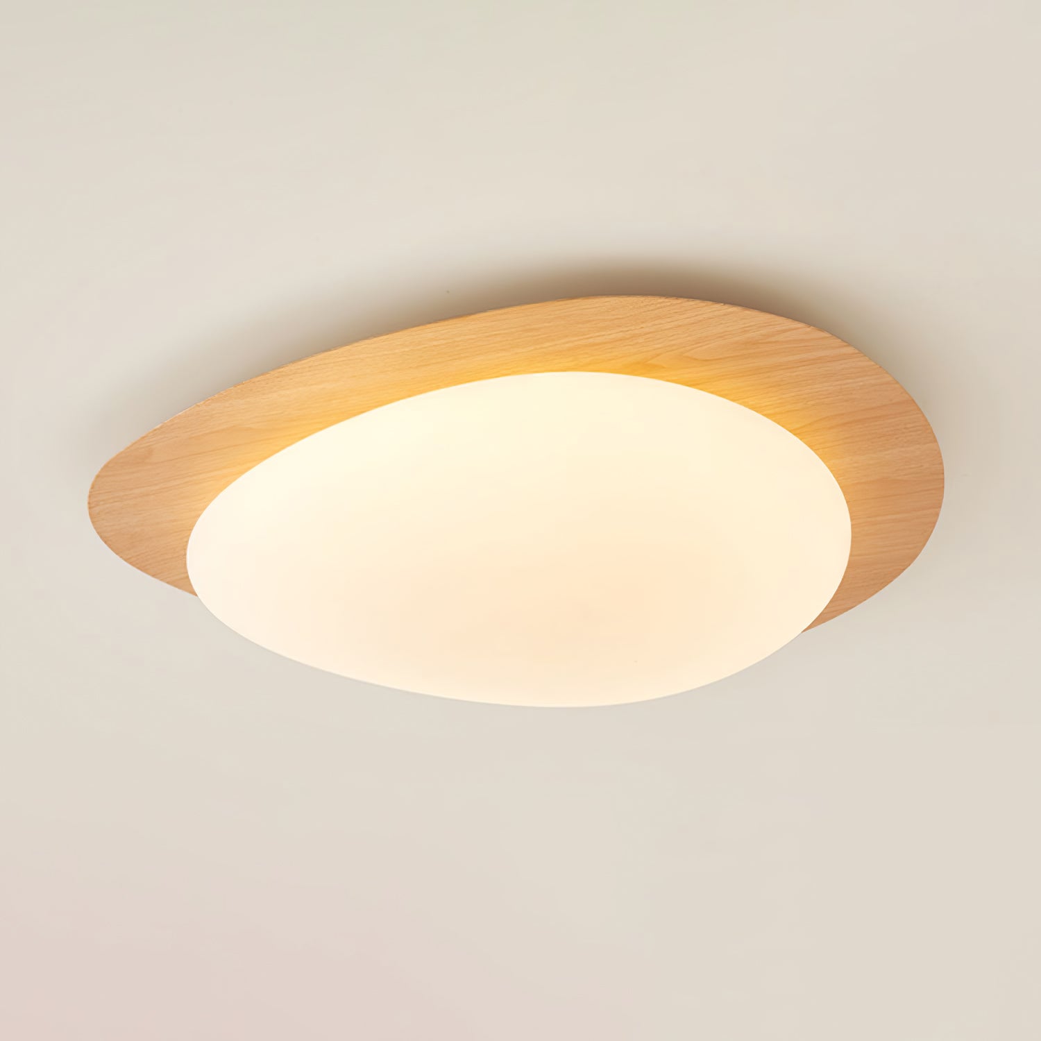 Pebble Ceiling Light | Dimmable, Walnut Wood Grain Design for Indoor Home Decor