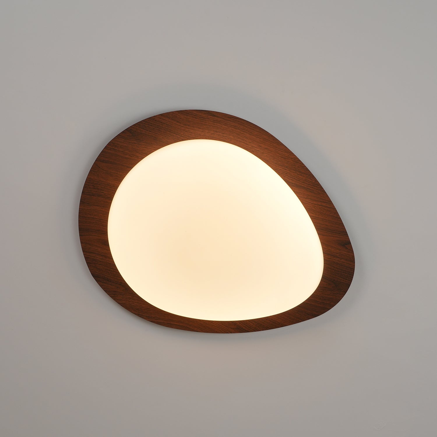 Pebble Ceiling Light | Dimmable, Walnut Wood Grain Design for Indoor Home Decor