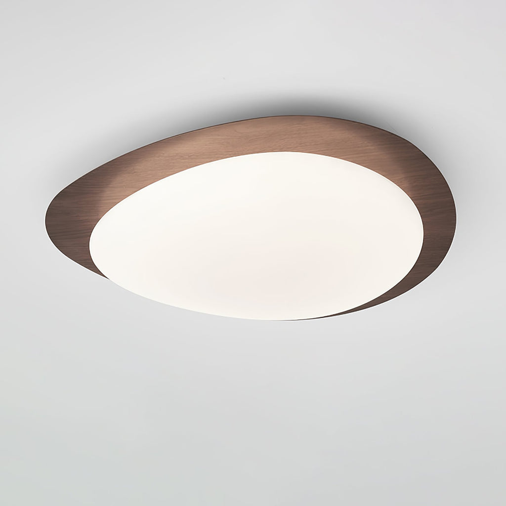 Pebble Ceiling Light | Dimmable, Walnut Wood Grain Design for Indoor Home Decor
