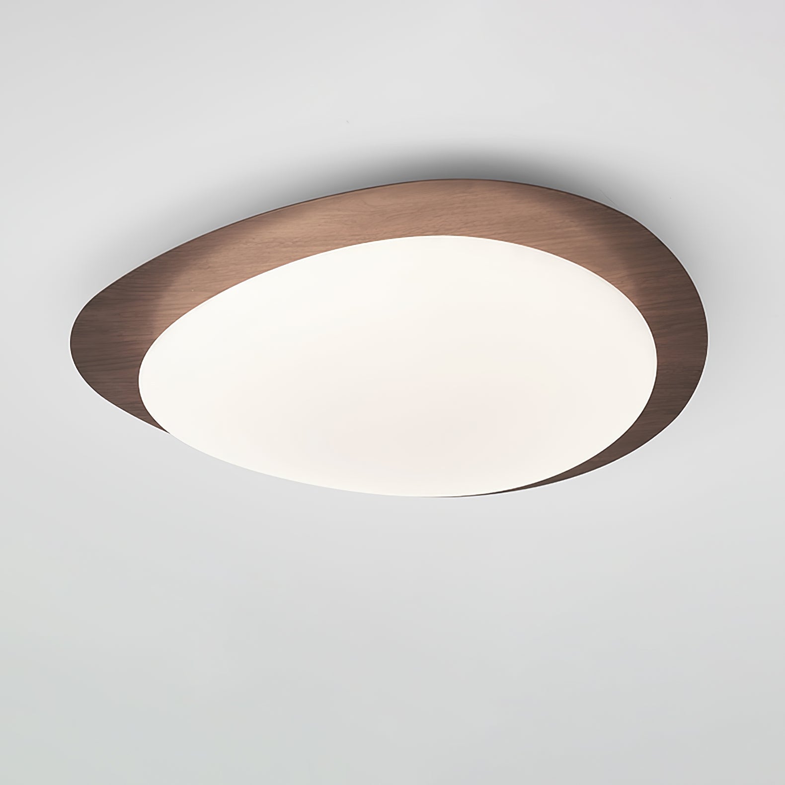 Pebble Ceiling Light | Dimmable, Walnut Wood Grain Design for Indoor Home Decor