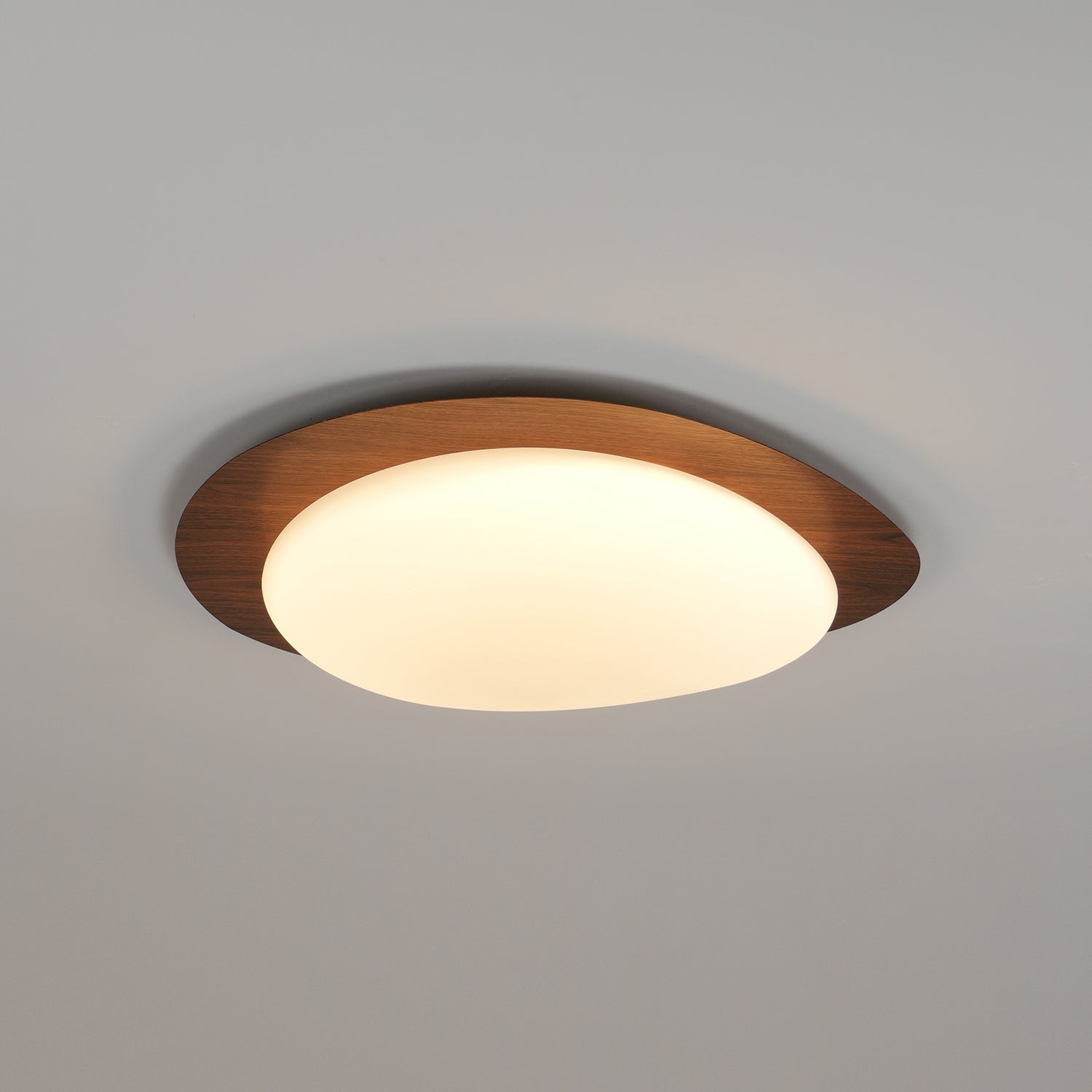 Pebble Ceiling Light | Dimmable, Walnut Wood Grain Design for Indoor Home Decor