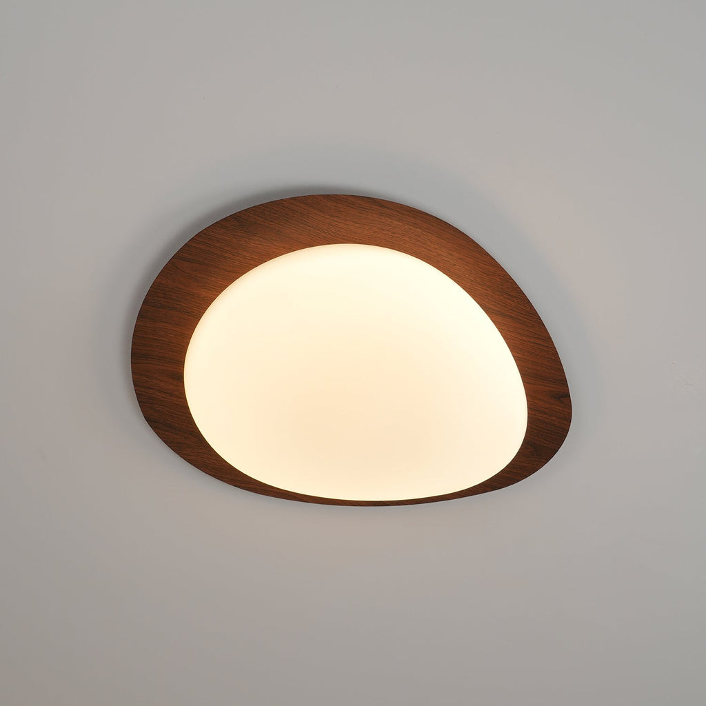 Pebble Ceiling Light | Dimmable, Walnut Wood Grain Design for Indoor Home Decor