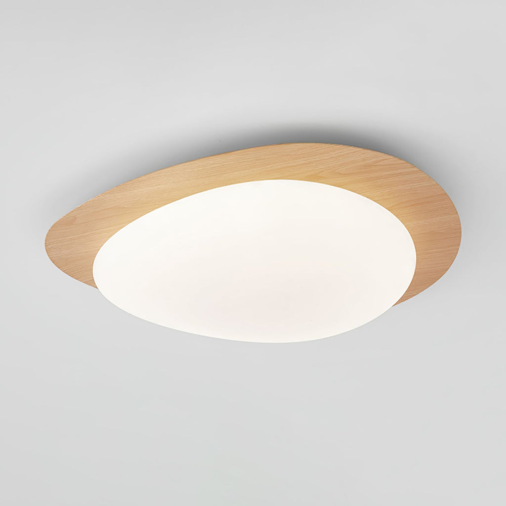 Pebble Ceiling Light | Dimmable, Walnut Wood Grain Design for Indoor Home Decor