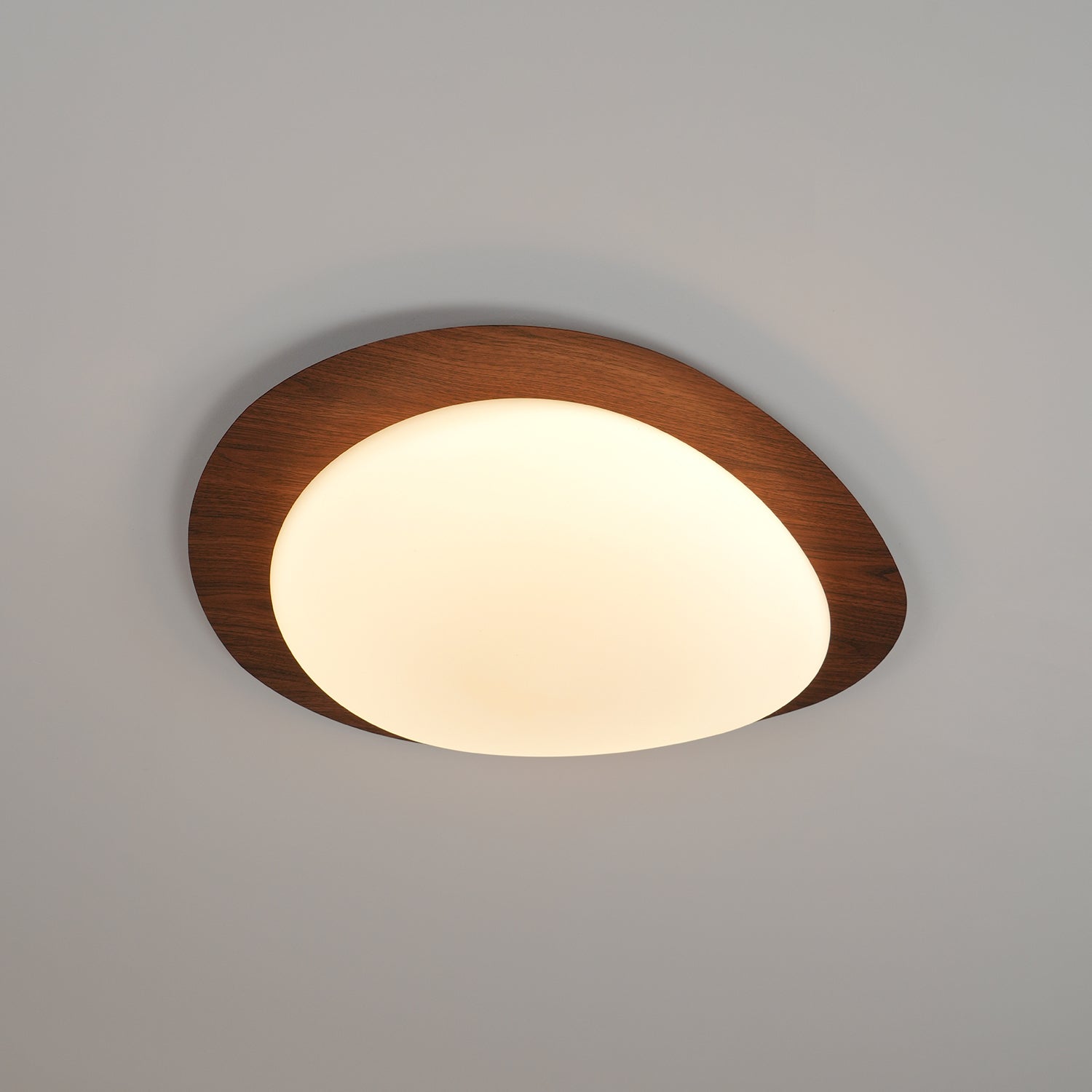 Pebble Ceiling Light | Dimmable, Walnut Wood Grain Design for Indoor Home Decor