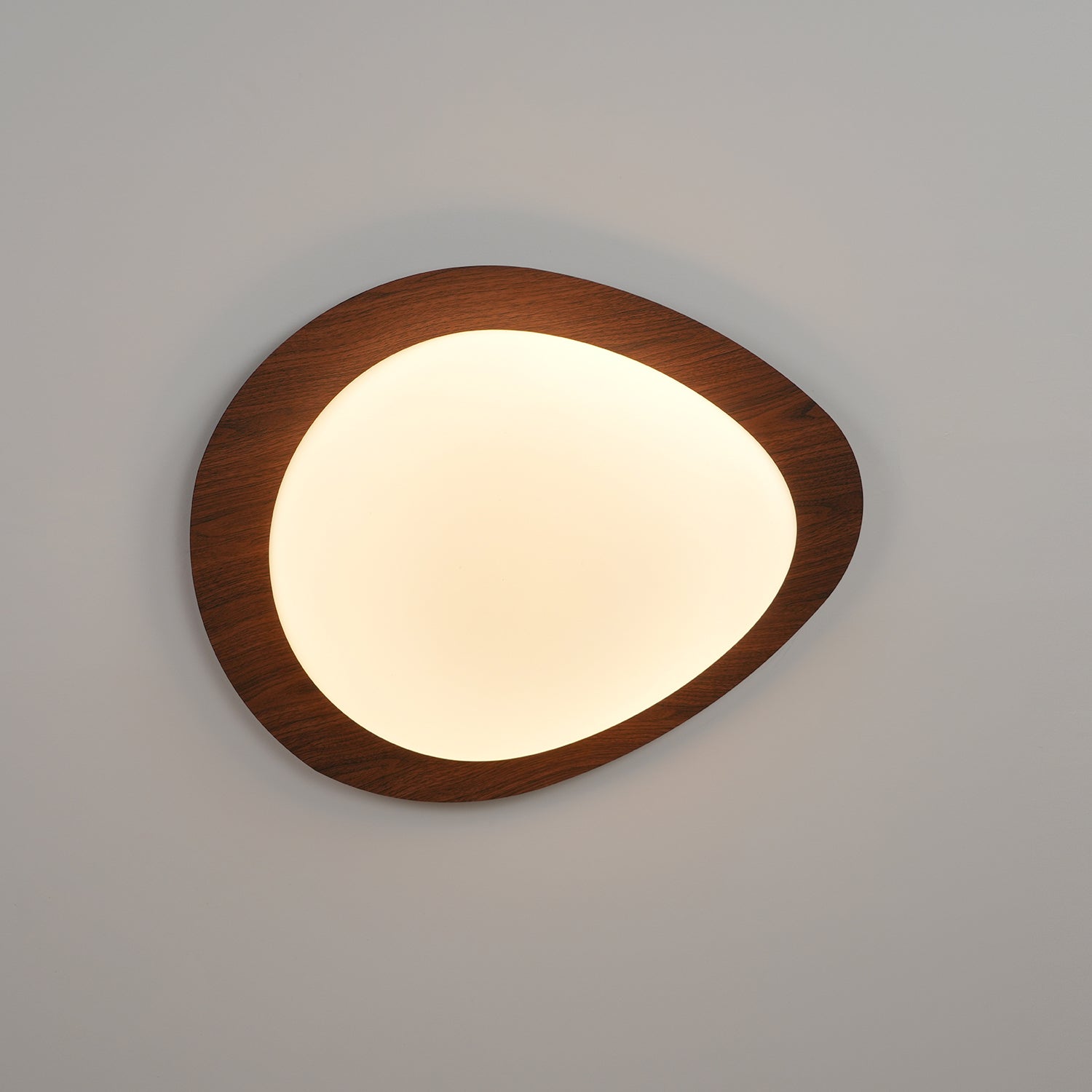 Pebble Ceiling Light | Dimmable, Walnut Wood Grain Design for Indoor Home Decor