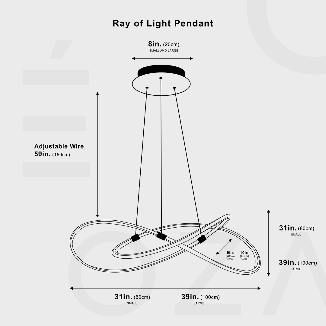 LED Pendant Light Fixture - Modern Adjustable Hanging Lamp for Kitchen, Dining Room & Living Room Lighting