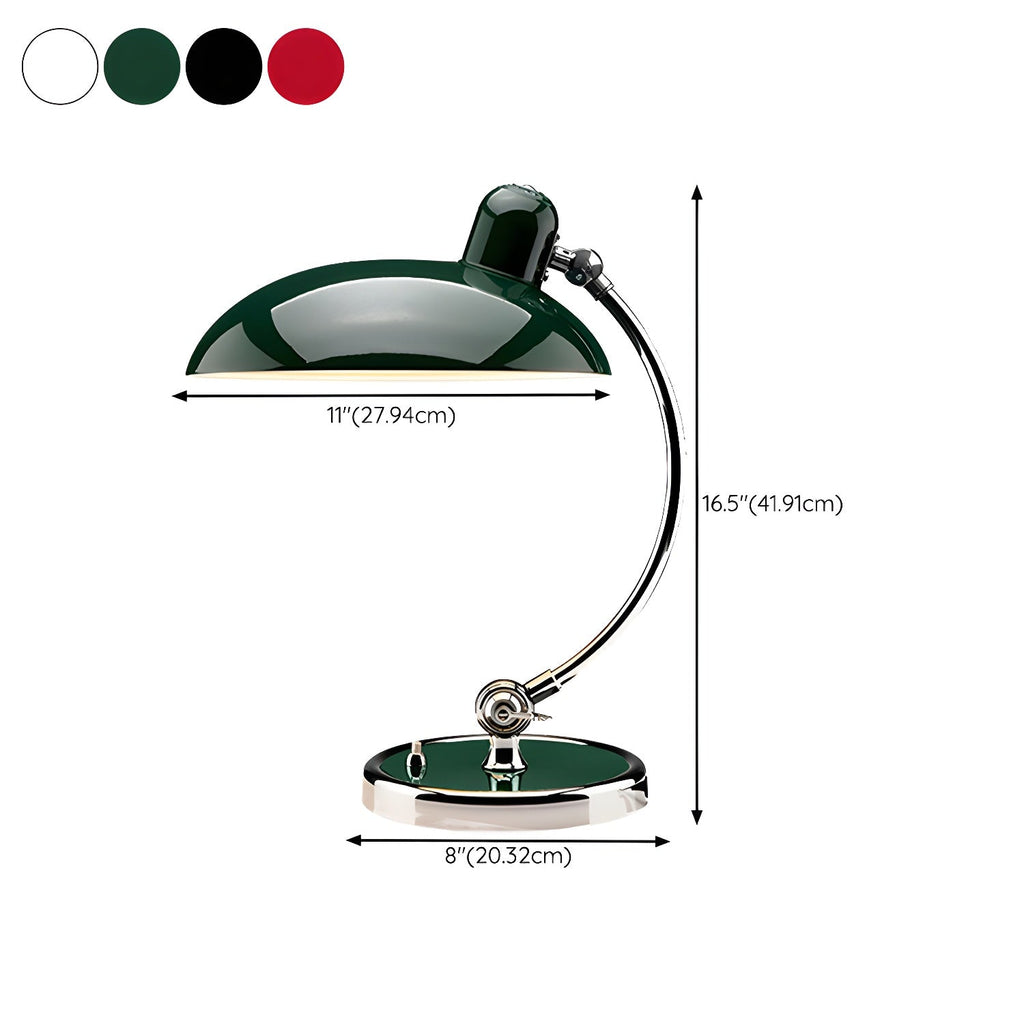 Retro Curve Desk Lamp | Frosted Glass Shade, Metal Stem & Ideal for Indoor Use