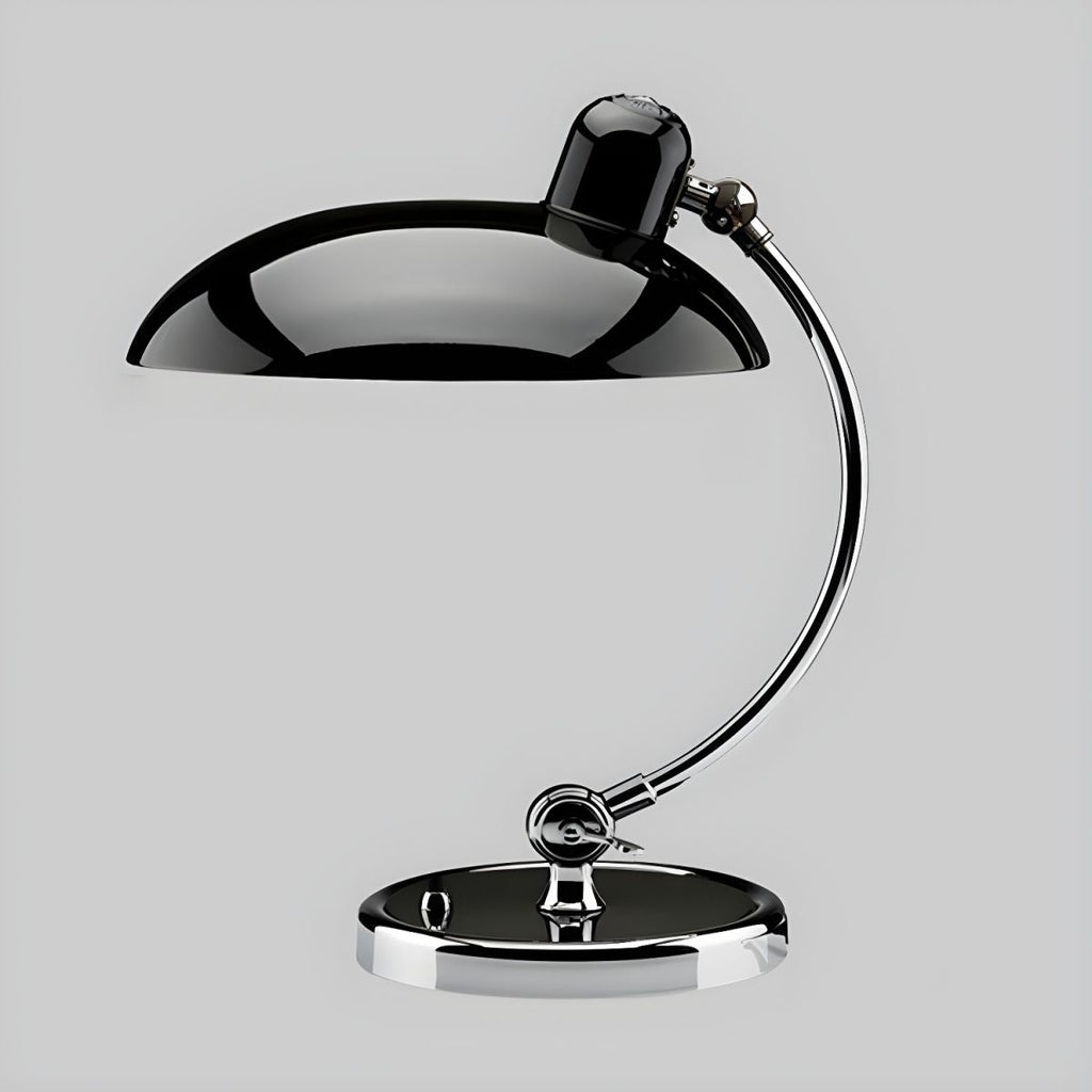 Retro Curve Desk Lamp | Frosted Glass Shade, Metal Stem & Ideal for Indoor Use