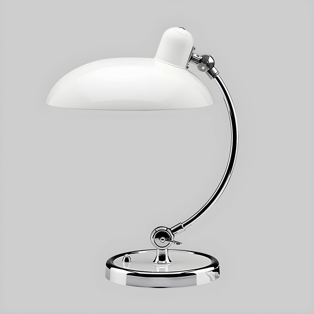 Retro Curve Desk Lamp | Frosted Glass Shade, Metal Stem & Ideal for Indoor Use