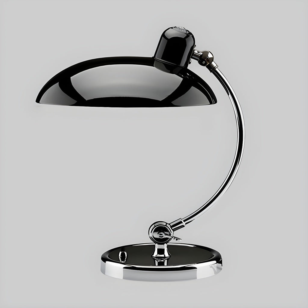 Retro Curve Desk Lamp | Frosted Glass Shade, Metal Stem & Ideal for Indoor Use
