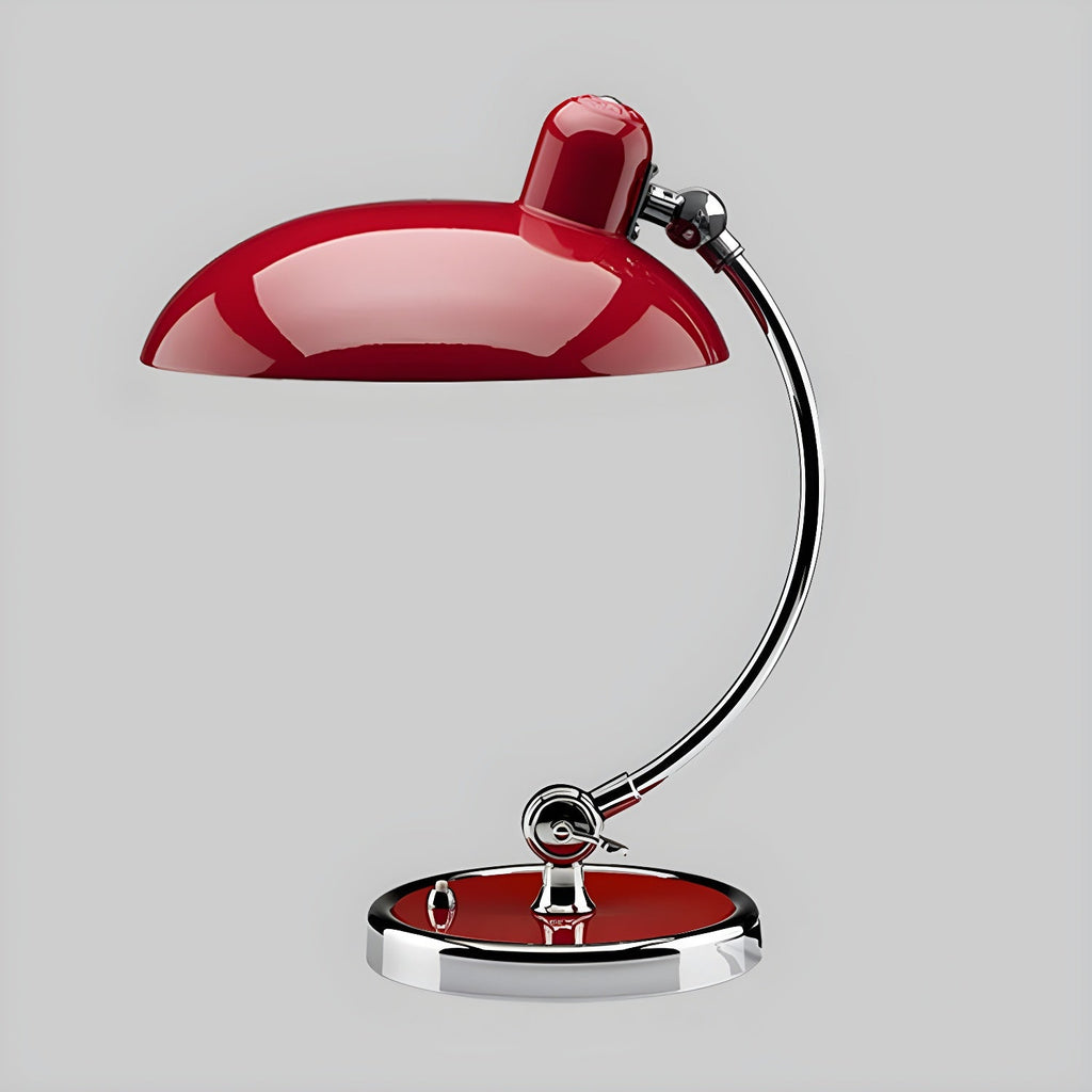 Retro Curve Desk Lamp | Frosted Glass Shade, Metal Stem & Ideal for Indoor Use