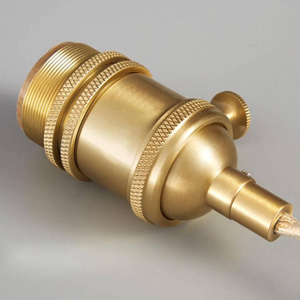 Ribbed Glass Ceiling Pendant Light | Polished Brass, Indoor Use & Ideal for Living Room or Dining Area