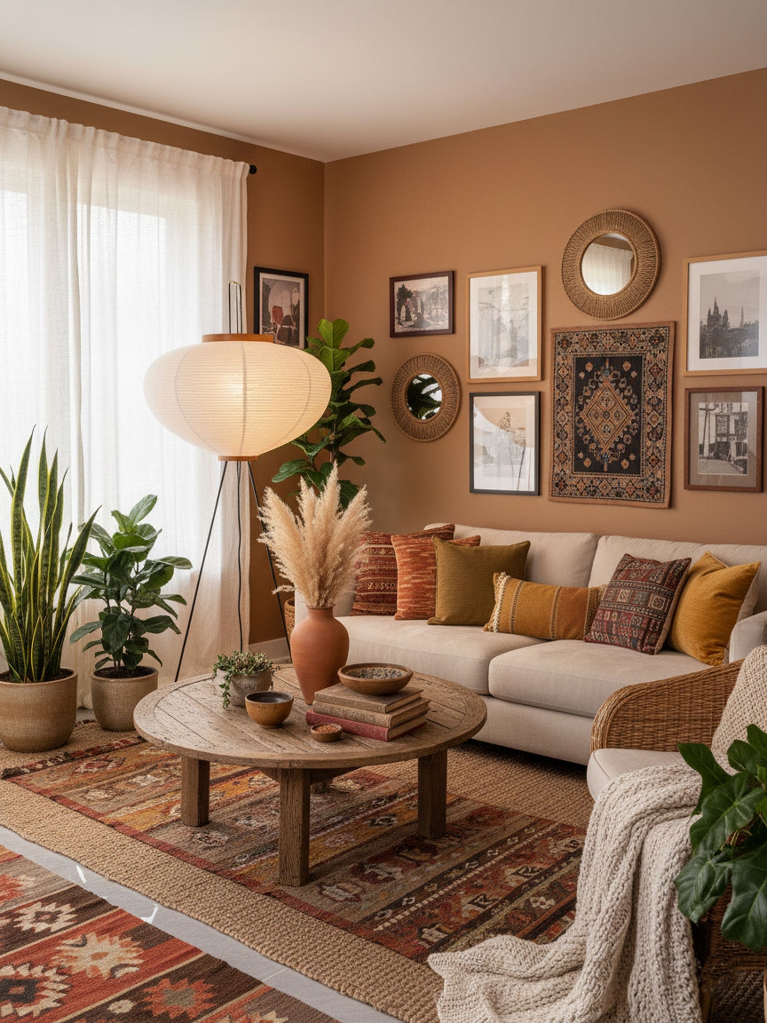 Rice Paper Floor Lamp | Mulberry Paper Shade, Metal Base & Ideal for Indoor Lighting